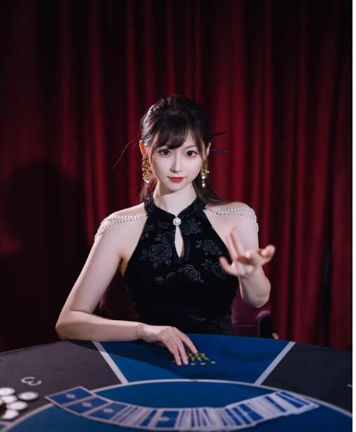 Antarmuka pemain live dealer dengan meja Baccarat dan statistik real-time